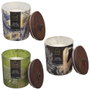 Home Deco Factory Vela Perfumada Wild Colección Natural Wild, Aroma Surtido (Camelia/Exotique/Passion) con Tapa de Madera, 130g, Duración 18h, 8.5cm de Altura