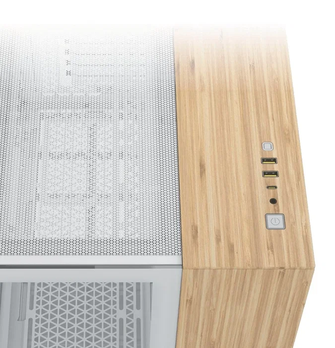 Corsair 2500X Caja de PC Midi Tower Blanco/Bambú con Vidrio Templado