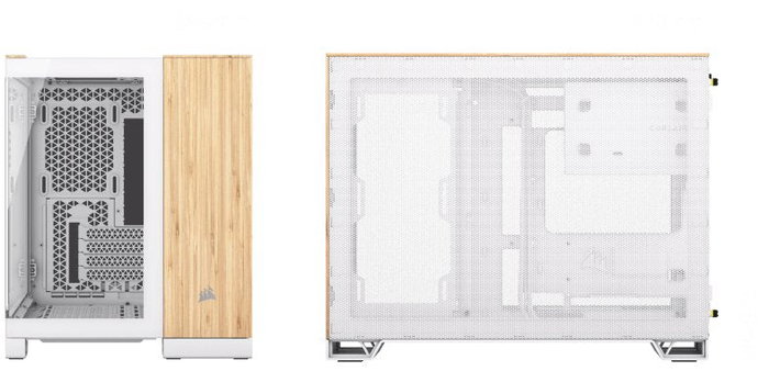 Corsair 2500X Caja de PC Midi Tower Blanco/Bambú con Vidrio Templado