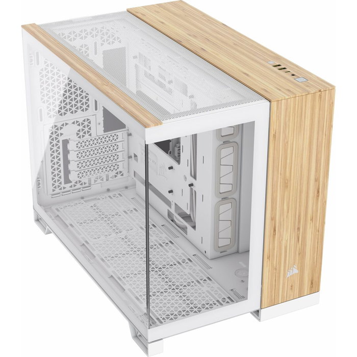 Corsair 2500X Blanco/Bambú con Vidrio Templado