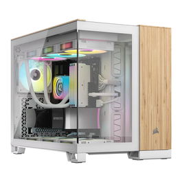 Corsair CC-9011288-WW Caja Gaming ATX Midi Tower Cristal Templado y Madera Bambú Blanca