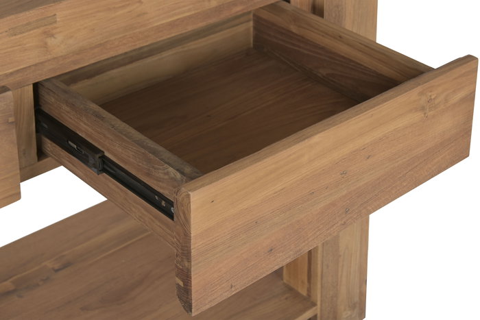 DKD Home Decor Consola Marron Teca Reciclada 120 x 40 x 78 cm