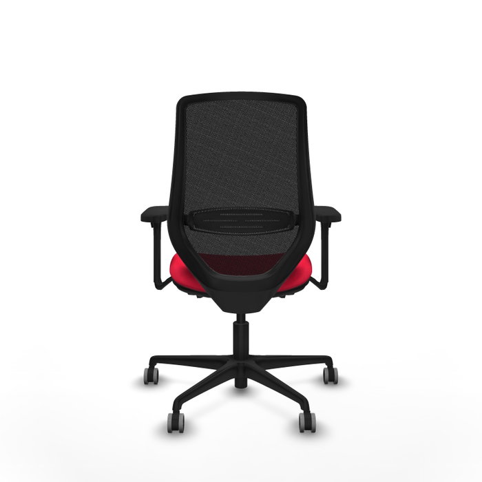 PIQUERAS Y CRESPO Silla de oficina Mardos con mecanismo Sincro/Traslack, Rojo y Negro