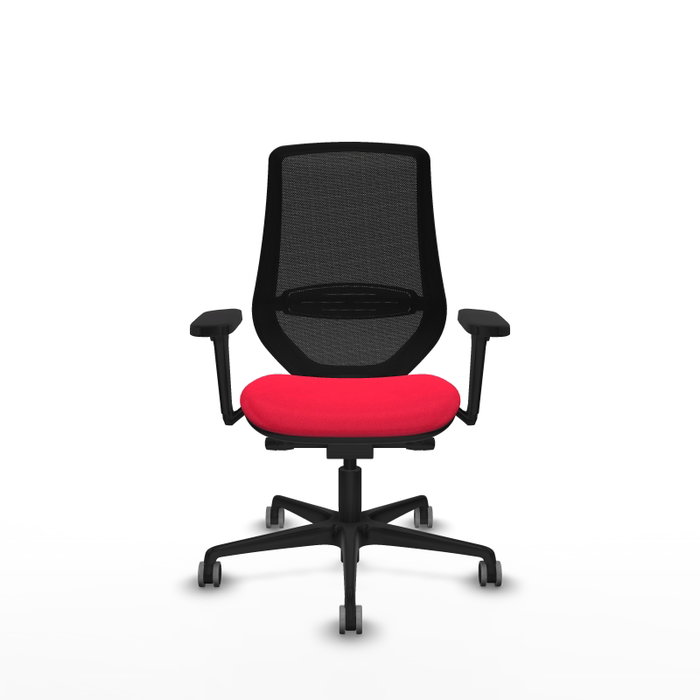 PIQUERAS Y CRESPO Silla de oficina Mardos con mecanismo Sincro/Traslack, Rojo y Negro