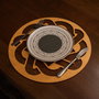 Hermia Don - Honey Salvamanteles de Madera Color Miel (4 Piezas) 36 x 36 cm