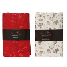 Decoris Mantel Navideño de Poliéster Colores Surtidos 140 x 180 cm