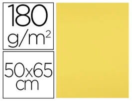 Liderpapel Cartulina 50x65 cm 180g/m2 Amarillo Limón Paquete de 25 Hojas para Dibujo y Manualidades