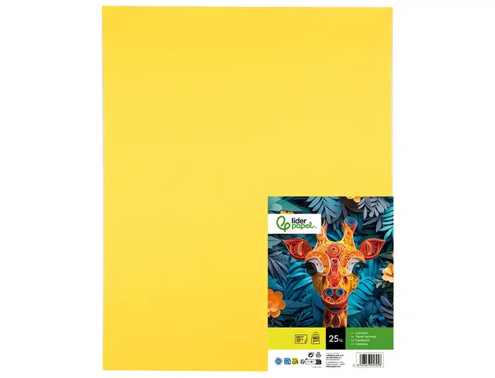 Liderpapel Cartulina Amarillo limón 50x65 cm 180g/m2 (25 hojas)