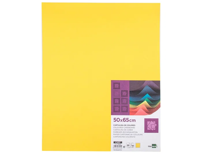 Liderpapel Cartulina 50x65 cm 180g/m2 Amarillo Limón Paquete de 25 Hojas para Dibujo y Manualidades Liderpapel Cartulina 50x65 cm 180g/m2 Amarillo Limón Paquete de 25 Hojas para Dibujo y Manualidades