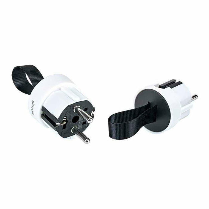 Simon Clavija extraplana 2p+tt schuko salida lateral 16 A 250 V blanca Simon Clavija extraplana 2p+tt schuko salida lateral 16 A 250 V blanca