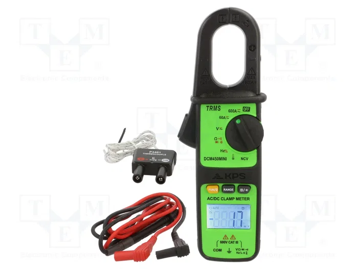 KPS KPS-DCM450MINI Multímetro Digital de Mordazas AC con LCD