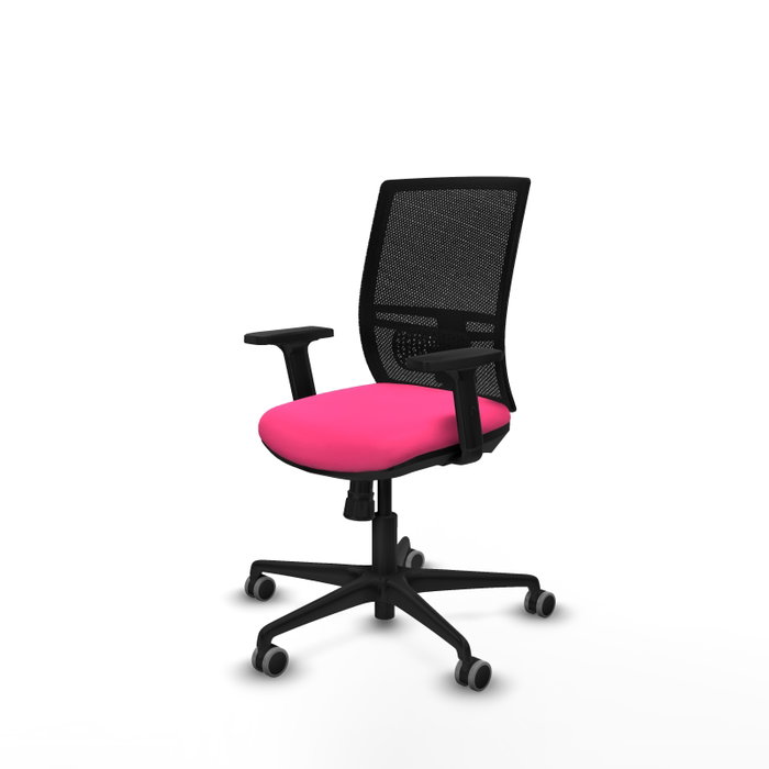 PIQUERAS Y CRESPO Silla de oficina Yunquera con mecanismo Sincro, Rosa y Negro PIQUERAS Y CRESPO Silla de oficina Yunquera con mecanismo Sincro, Rosa y Negro
