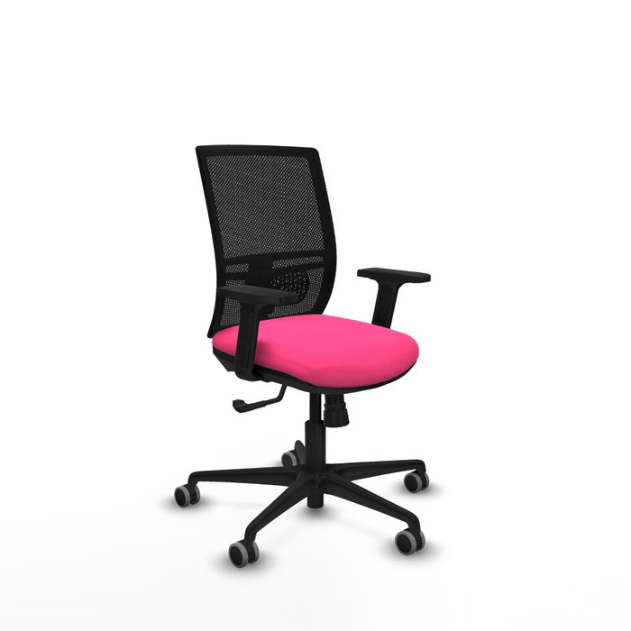 PIQUERAS Y CRESPO Silla de oficina Yunquera con mecanismo Sincro, Rosa y Negro PIQUERAS Y CRESPO Silla de oficina Yunquera con mecanismo Sincro, Rosa y Negro