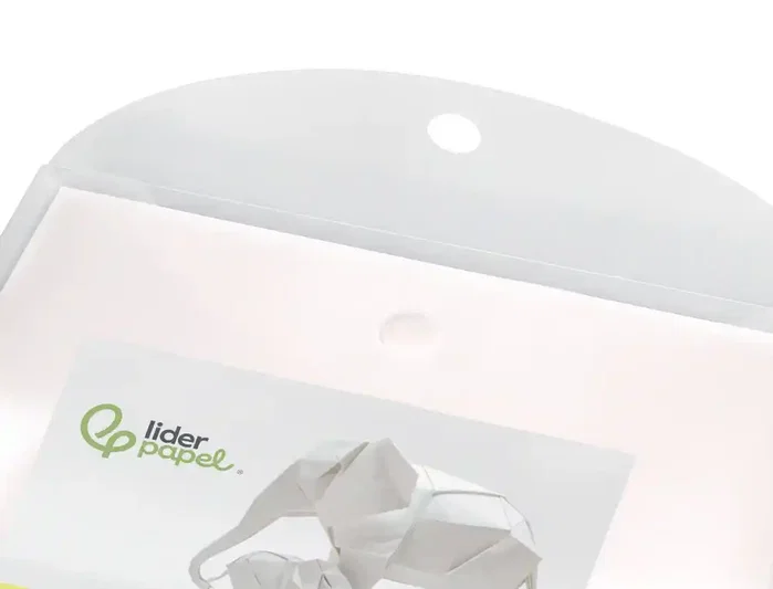 Liderpapel Cartulina Blanca A4 180g/m² - Paquete de 25+5 Hojas en Carpeta Dossier Transparente con Cierre de Velcro