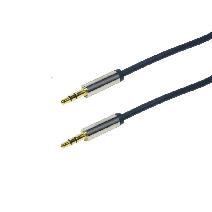 LogiLink Cable de Audio Estéreo 3.5mm Macho a Macho 0.3m (30cm) - Azul, Contactos Chapados en Oro