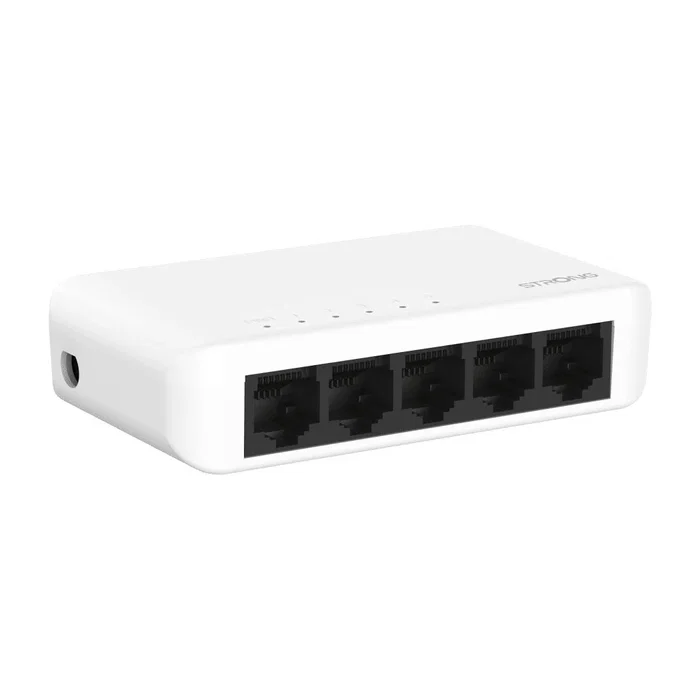 Strong SW5000P Conmutador Gigabit Ethernet de 5 Puertos (10/100/1000 Mbps) Plástico Blanco para Sobremesa o Pared