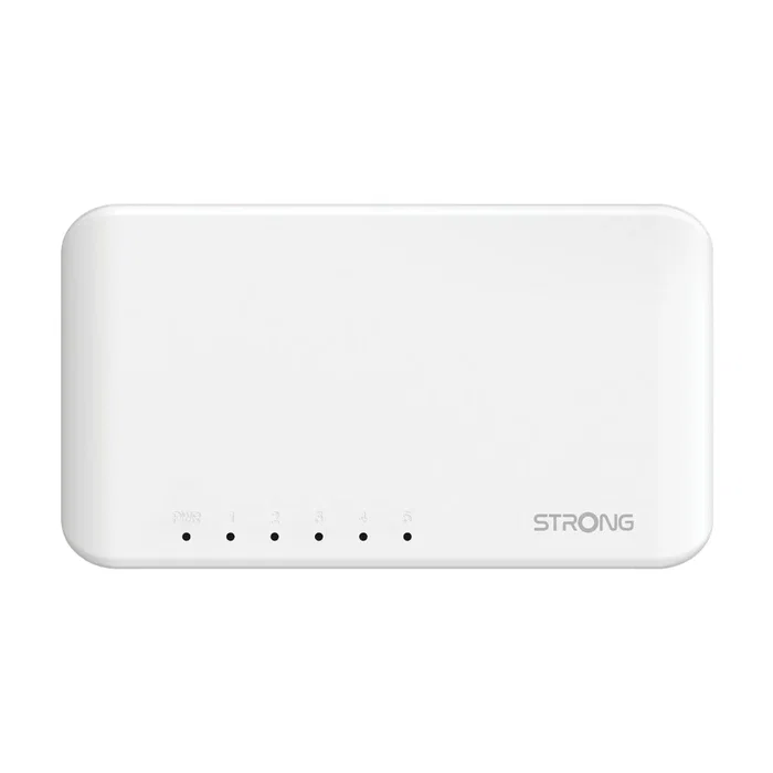 Strong SW5000P Conmutador Gigabit Ethernet de 5 Puertos (10/100/1000 Mbps) Plástico Blanco para Sobremesa o Pared