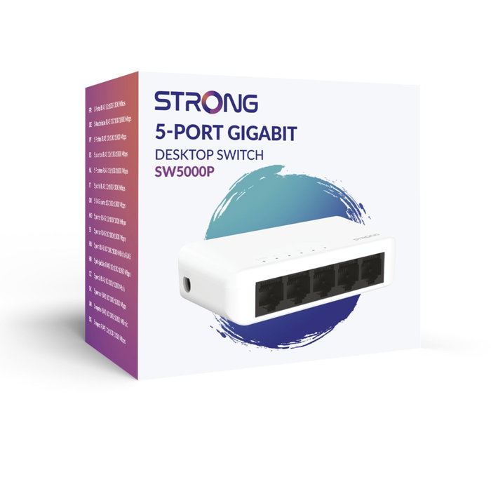 Strong SW5000P Switch Gigabit Ethernet de 5 Puertos Blanco Strong SW5000P Switch Gigabit Ethernet de 5 Puertos Blanco