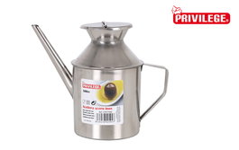 Quttin Aceitera Privilege de Acero Inoxidable de 500 ml (500 cc) con Capacidad de 500 ml, 14 cm de Altura y Peso de 145 g (12 Unidades)