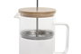 DKD Home Decor Cafetera Transparente Bambú 800ml Apto Lavavajillas