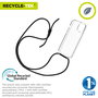 Muvit Funda Recycletek para Apple iPhone 15 con Cordón, Transparente, Material Reciclado GRS, Ecoamigable