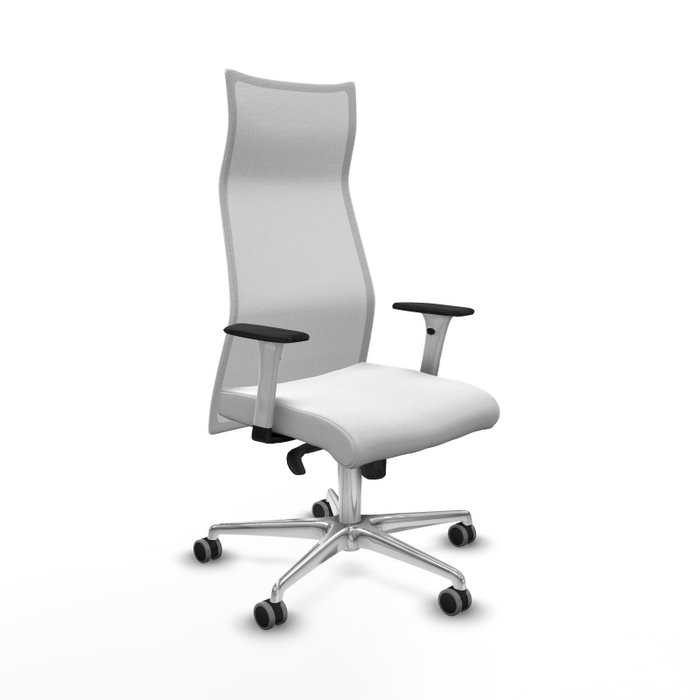 PIQUERAS Y CRESPO Sillón Albacete con Mecanismo Sincro, Tela Blanca y Base de Aluminio PIQUERAS Y CRESPO Sillón Albacete con Mecanismo Sincro, Tela Blanca y Base de Aluminio