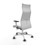 PIQUERAS Y CRESPO Sillón Albacete con Mecanismo Sincro, Tela Blanca y Base de Aluminio