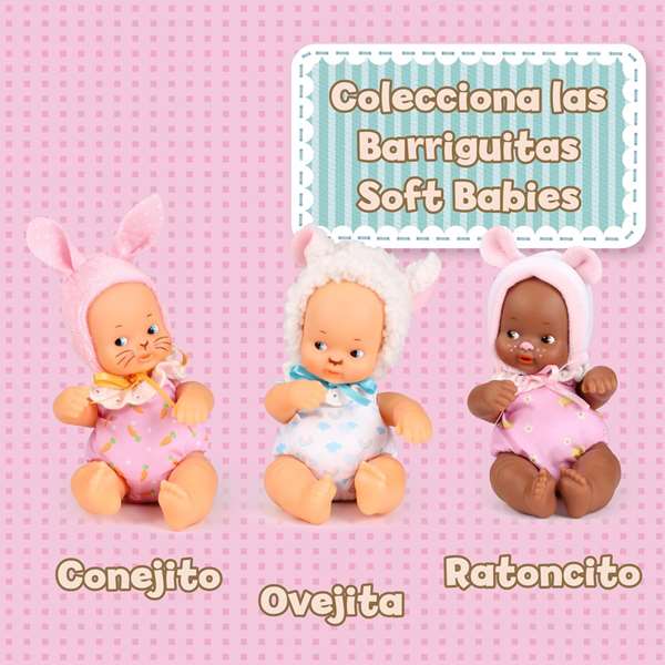 Famosa Muñeco Barriguitas Soft Babies Vestidos como Animalitos - Modelos Surtidos