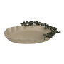 Bandeja Flores Beige-Verde Metal 43 X 31 X 5 cm