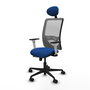 PIQUERAS Y CRESPO Silla de oficina Zulema con mecanismo Sincro/Traslack, Azul y Gris