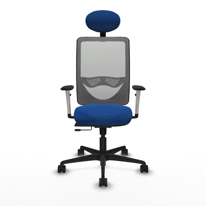 PIQUERAS Y CRESPO Silla de oficina Zulema con mecanismo Sincro/Traslack, Azul y Gris