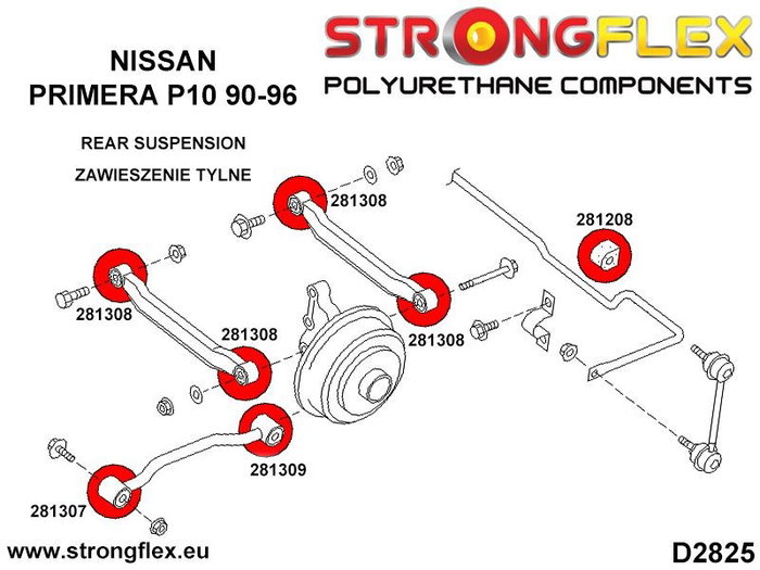StrongFlex STF281308B Silentblock Brazo Exterior e Interior para Brazo Silentblock StrongFlex STF281308B Silentblock Brazo Exterior e Interior para Brazo Silentblock