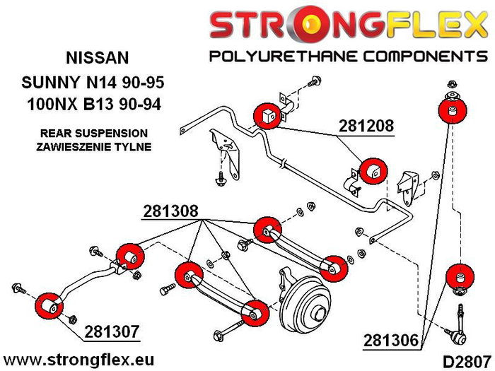 StrongFlex STF281308B Silentblock Brazo Exterior e Interior para Brazo Silentblock StrongFlex STF281308B Silentblock Brazo Exterior e Interior para Brazo Silentblock