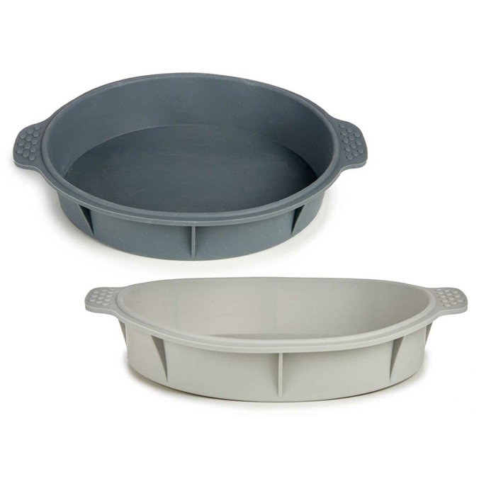 Molde para Repostería Kinvara Gris claro Gris oscuro Silicona 30 x 4,5 x 26 cm Redondo (6 Unidades)