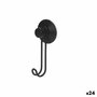 Gancho para colgar Berilo Negro Acero ABS 6 x 13 x 4 cm (24 Unidades)