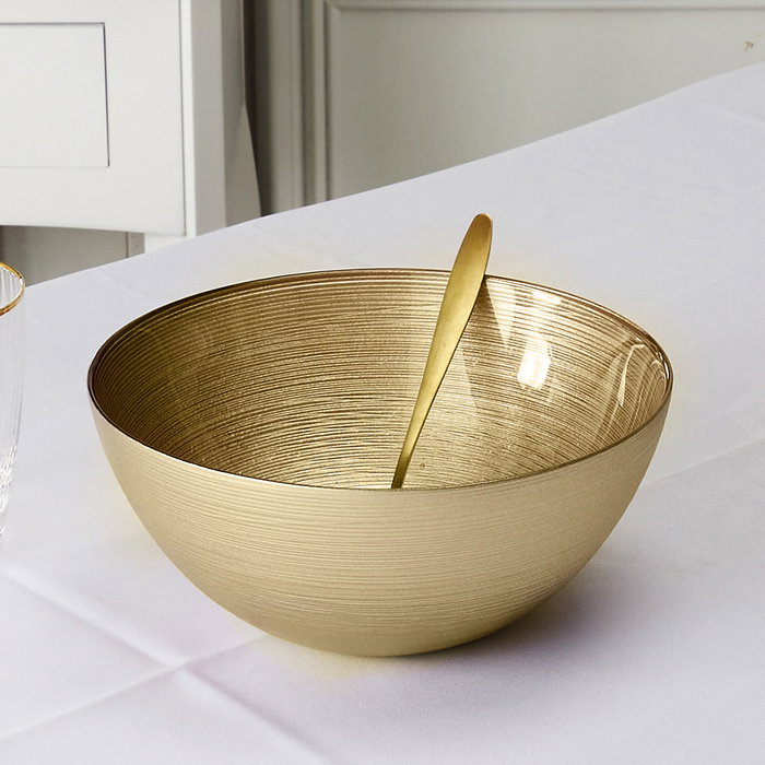 Home Deco Factory Ensaladera Dorada Lounge de Vidrio Diámetro 28 cm