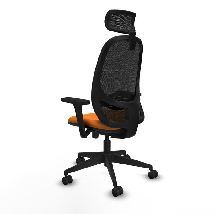 PIQUERAS Y CRESPO Silla de oficina Cilanco con mecanismo Sincro, Naranja y Negro