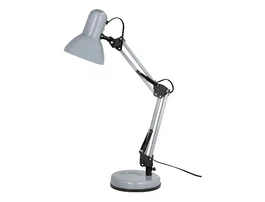 Q-Connect Polaris Lámpara de Escritorio con Brazo Triple Articulado, Metal Plateado para Oficina