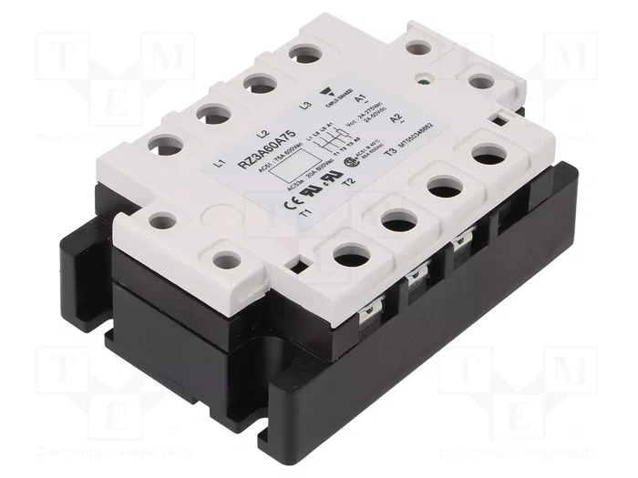 CARLO GAVAZZI RZ3A60A75 Relé de semiconductor trifásico 75A CARLO GAVAZZI RZ3A60A75 Relé de semiconductor trifásico 75A