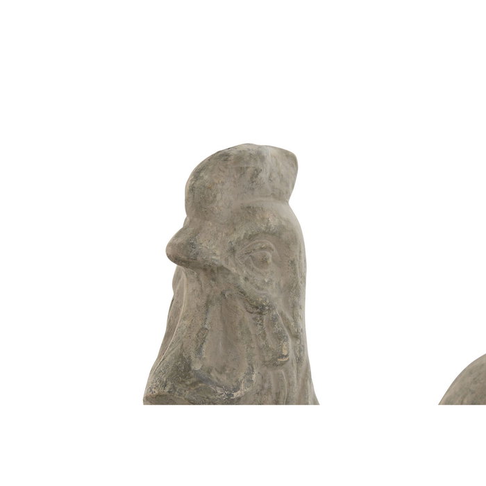 DKD Home Decor Figura de Gallina en Cemento Gris Desgastado