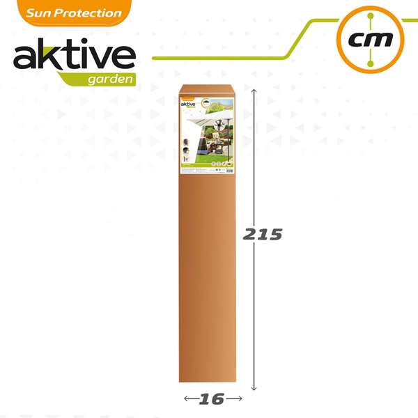 Aktive Parasol de Terraza Cuadrado 300x300 cm con Chimenea y Mástil de Aluminio