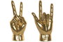 DKD Home Decor Figura de Mano en Resina Dorada