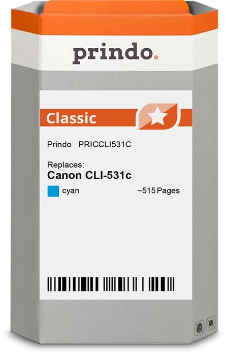 Prindo PRICCLI531C Classic Cartucho de tinta cian Prindo PRICCLI531C Classic Cartucho de tinta cian