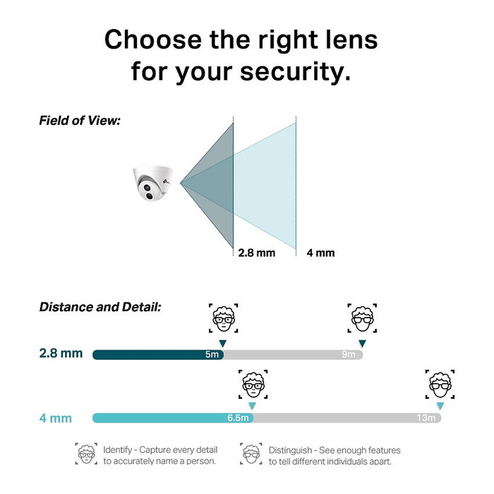 TP-Link VIGI C440I(4mm) Cámara de Seguridad IP, 4MP Full-Color, Torreta, Conexión Alámbrica para Interior