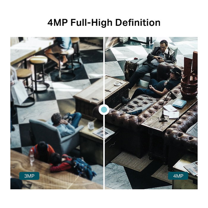 TP-Link VIGI C440I(4mm) Cámara de Seguridad IP, 4MP Full-Color, Torreta, Conexión Alámbrica para Interior