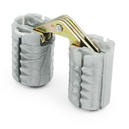 HERRAJES ALK Prima Bisagra Invisible Redonda ø 14mm Acabado Gris Metal y Plástico