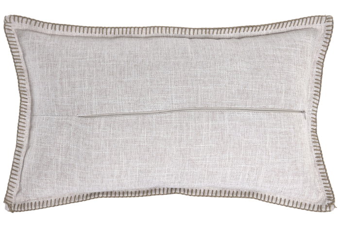 DKD Home Decor Cojín de Poliéster Bordado Beige 50x30x30 cm