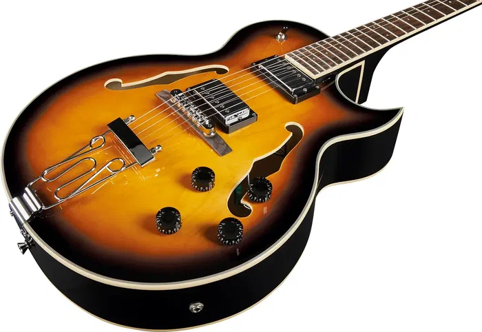 EKO Guitarra Eléctrica Hollowbody Jazz Single Cut Sunburst Acabado Brillante