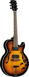 EKO Guitarra Eléctrica Hollowbody Jazz Single Cut Sunburst Acabado Brillante