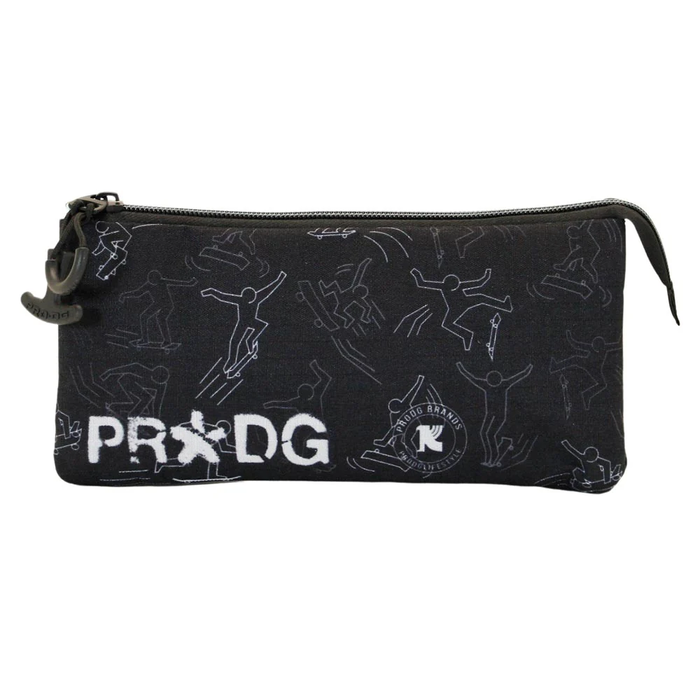 Pro-Dg Estuche Portatodo Triple ECO Tricks REP 11x23x7cm Negro Material Reciclado Repelente Líquidos